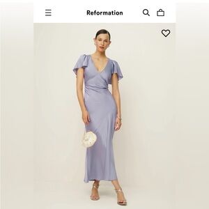 NWT Reformation Vida Satin Dress | Size 4 | Aura Lavender